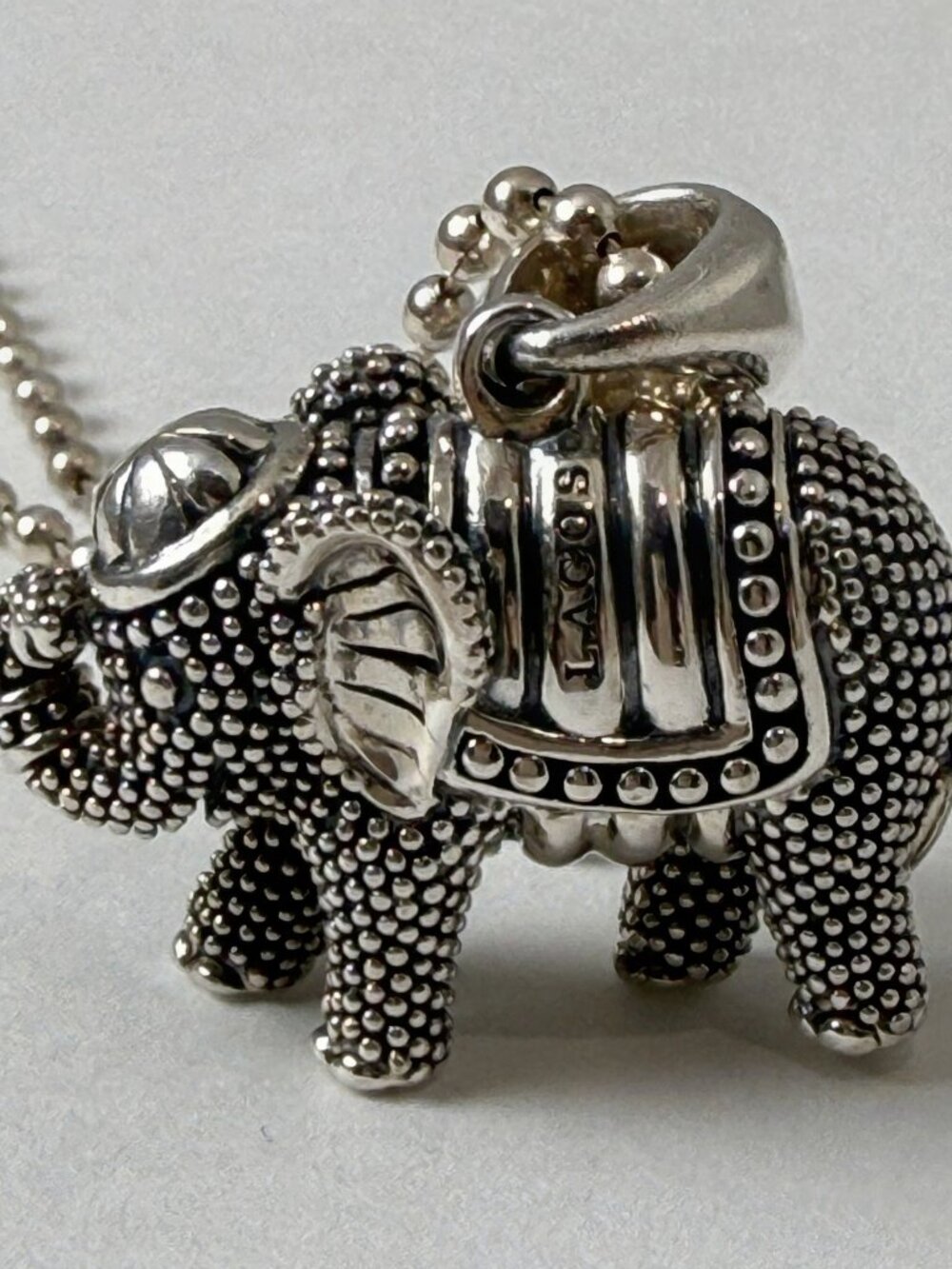 LAGOS RARE WONDERS CAVIAR ELEPHANT PENDANT & CHAIN - Picture 3 of 4